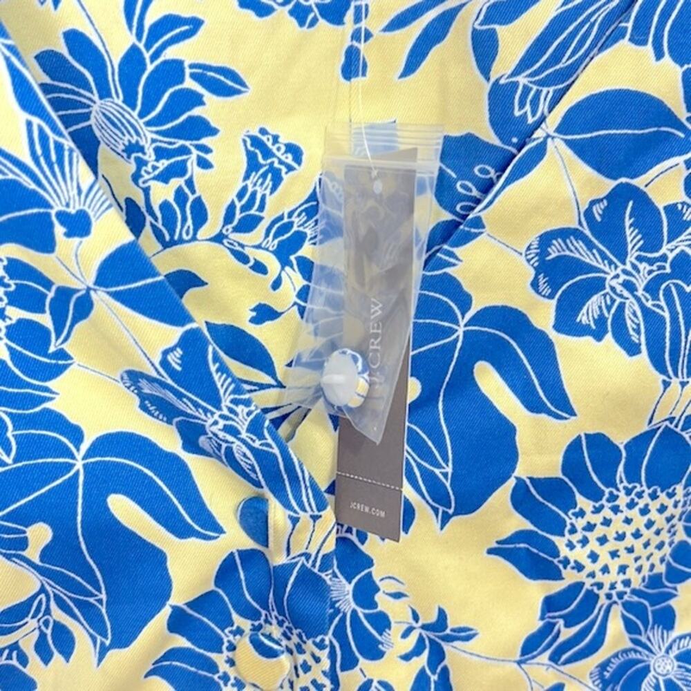 NWT J. Crew blue floral Twill Puff-Sleeve Mini Dress women’s size 18 - Picture 7 of 9